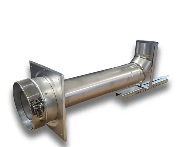 Faber avgass Overgangssett, ø100mm, 90° bend m/støttebeslag (til eksisterende pipe)
